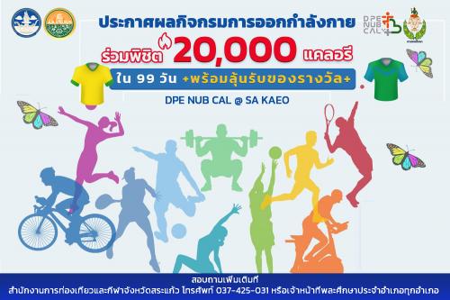 ประกาศรายชื่อผู้ที่ได้รับรางวัลการเข้าร่วมกิจกรรมการออกกำลังกาย (DPE Nub cal@Sakaeo)